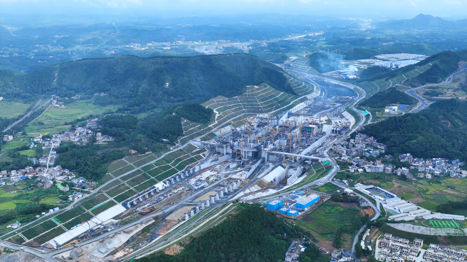 平陆运河马道枢纽建设现场。