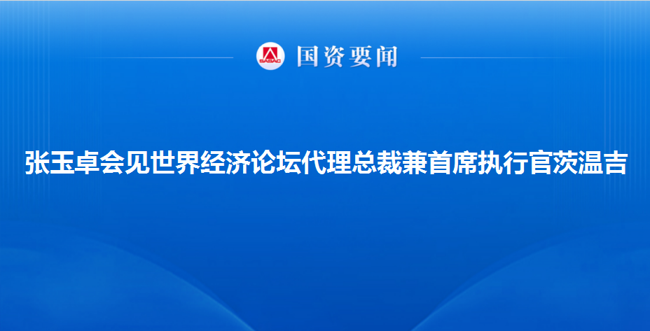 张玉卓会见世界经济论坛代理总裁兼首席执行官茨温吉
